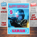 Personalised Overwatch Widowmaker Inspired Style Game Kids Inspired Birthday Card (SA)