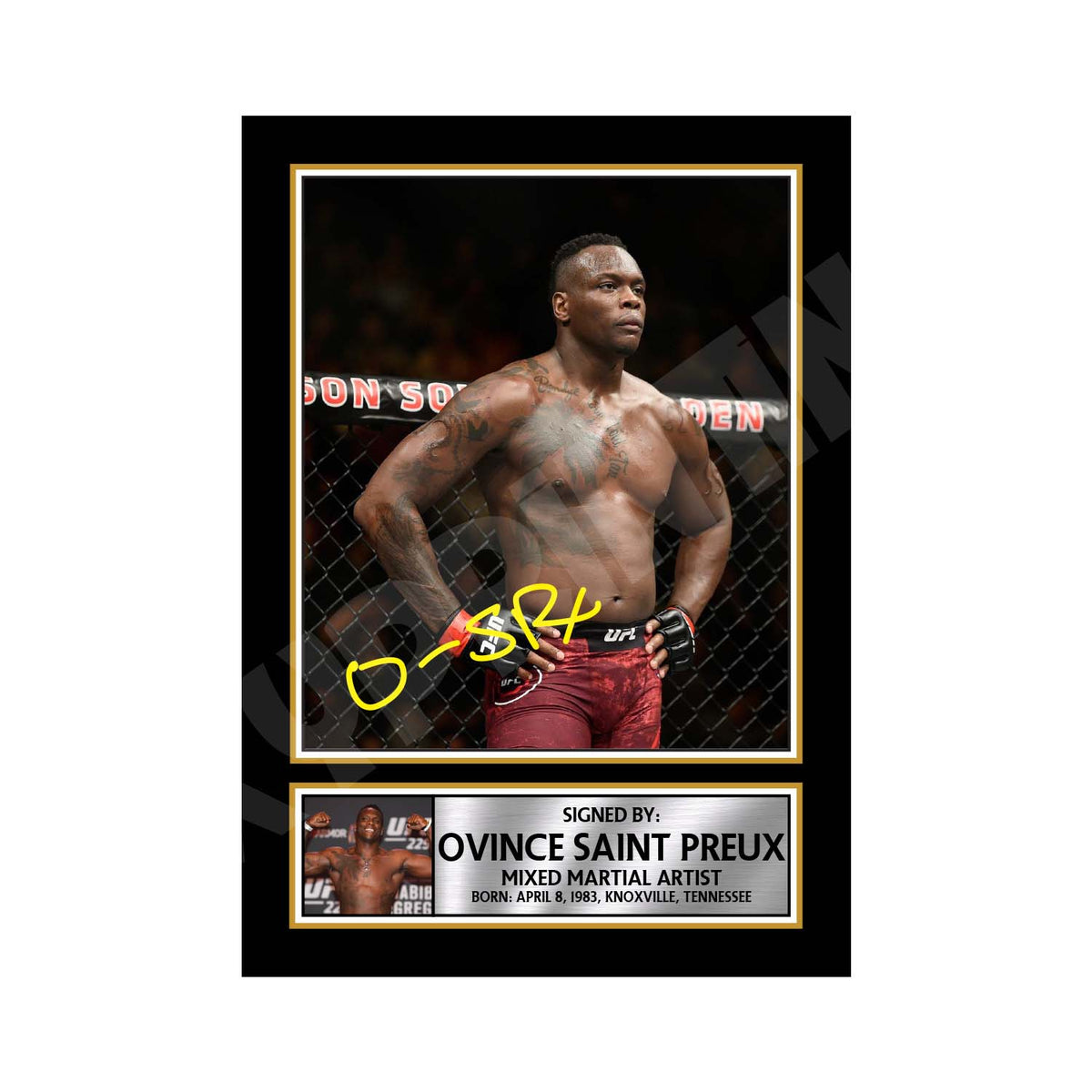 Ovince Saint Preux MMA Wrestler Printed Signature Print – MMA Wrestling – Ovince Saint Preux MMA Wrestler Printed Signature Print – A1 Print Only
