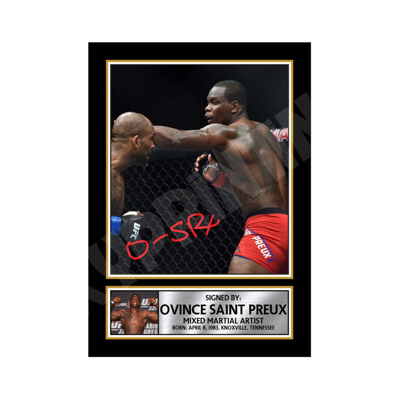 Ovince Saint Preux 2 Limited Edition MMA Wrestler Signed Print - MMA Wrestling