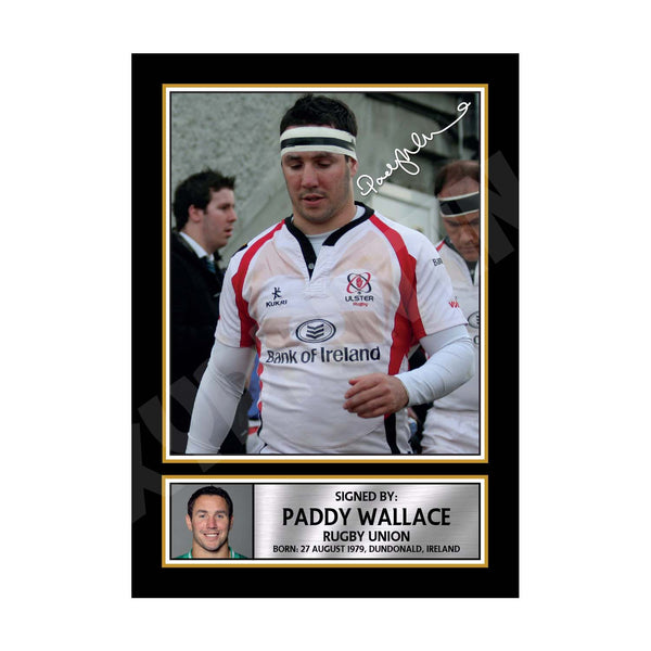 PADDY WALLACE 2 Rugby Player Printed Signature Print