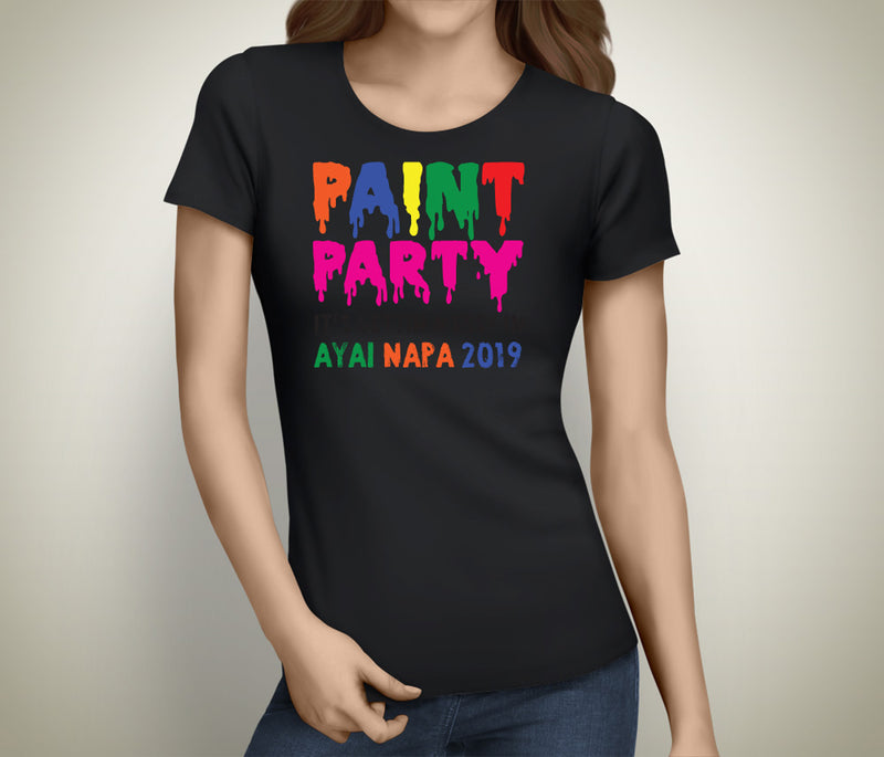 Paint Party Colour Hen T-Shirt - Any Name - Party Tee