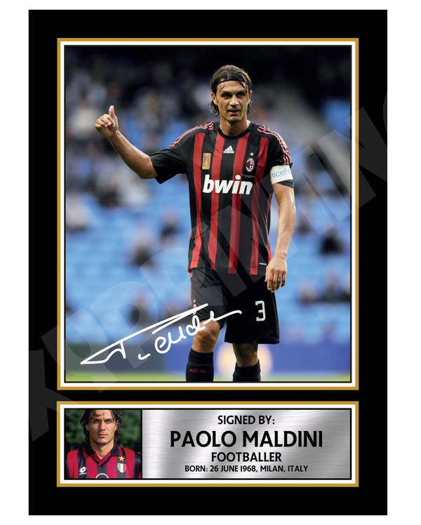 PAOLO MALDINI Football Player Printed Signature Print – Reproduction Print