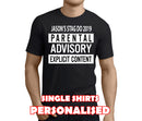 Parental Advisory White Custom Stag T-Shirt - Any Name - Party Tee