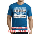 Parental Advisory White Custom Stag T-Shirt - Any Name - Party Tee
