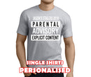 Parental Advisory White Custom Stag T-Shirt - Any Name - Party Tee