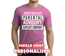 Parental Advisory White Custom Stag T-Shirt - Any Name - Party Tee