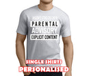 Parental Advisory White Custom Stag T-Shirt - Any Name - Party Tee