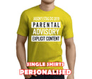 Parental Advisory White Custom Stag T-Shirt - Any Name - Party Tee