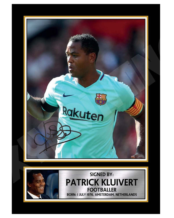 PATRICK KLUIVERT Football Player Printed Signature Print