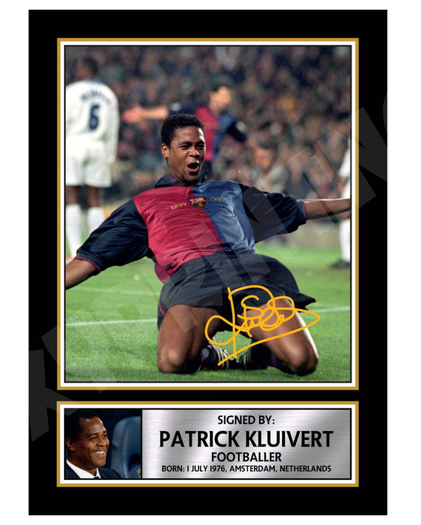 PATRICK KLUIVERT 2 Football Player Printed Signature Print