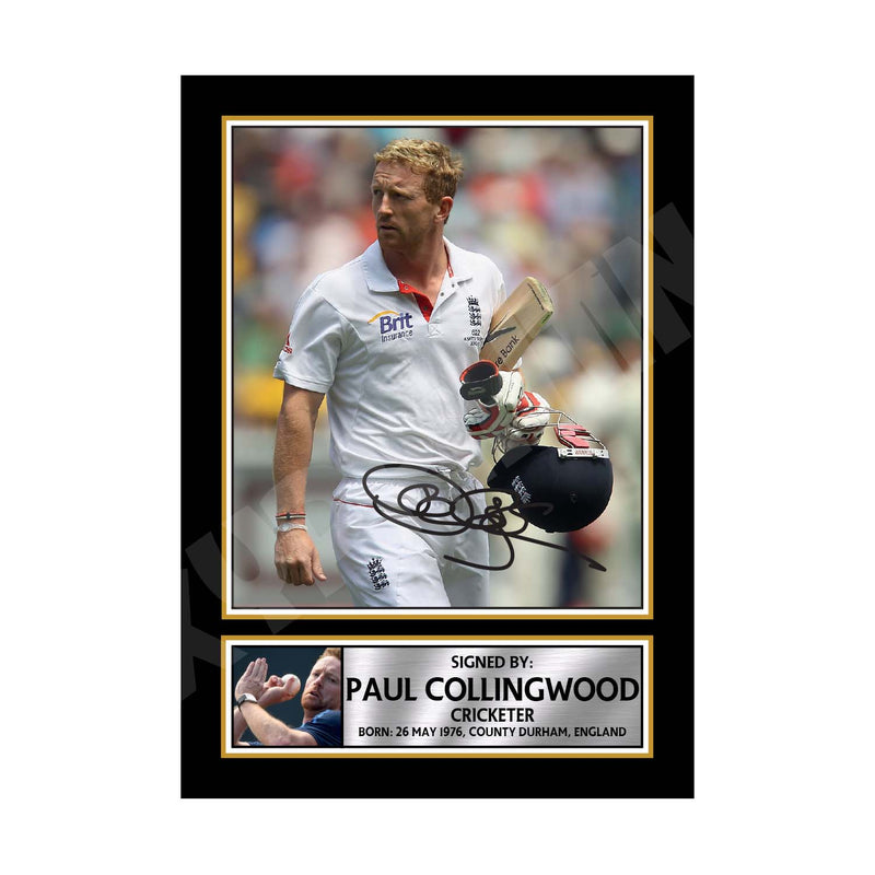 PAUL COLLINGWOOD Limited Edition Cricketer Signed Print - Cricket Player