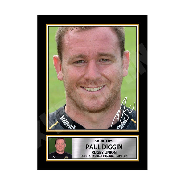 PAUL DIGGIN 1 Rugby Player Printed Signature Print