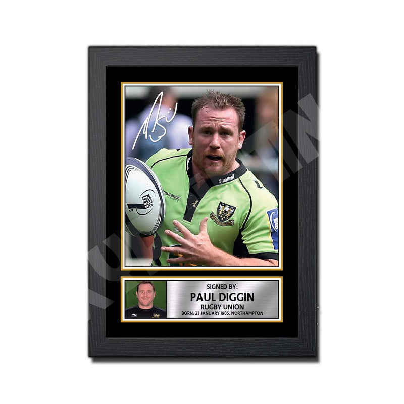PAUL DIGGIN 2 Limited Edition Rugby Player Signed Print - Rugby