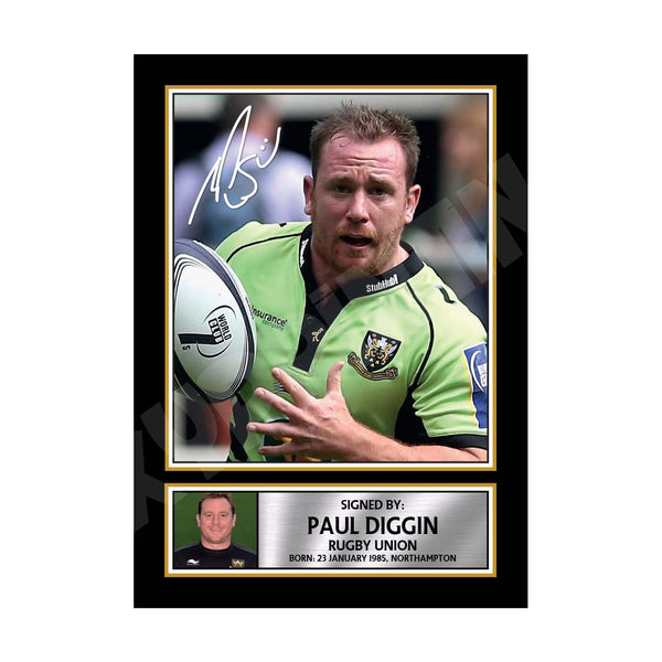 PAUL DIGGIN 2 Rugby Player Printed Signature Print
