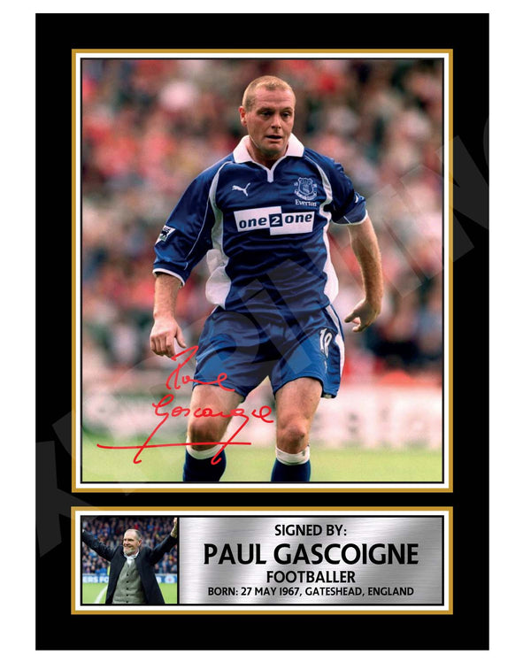 PAUL GASCOIGNE Football Player Printed Signature Print