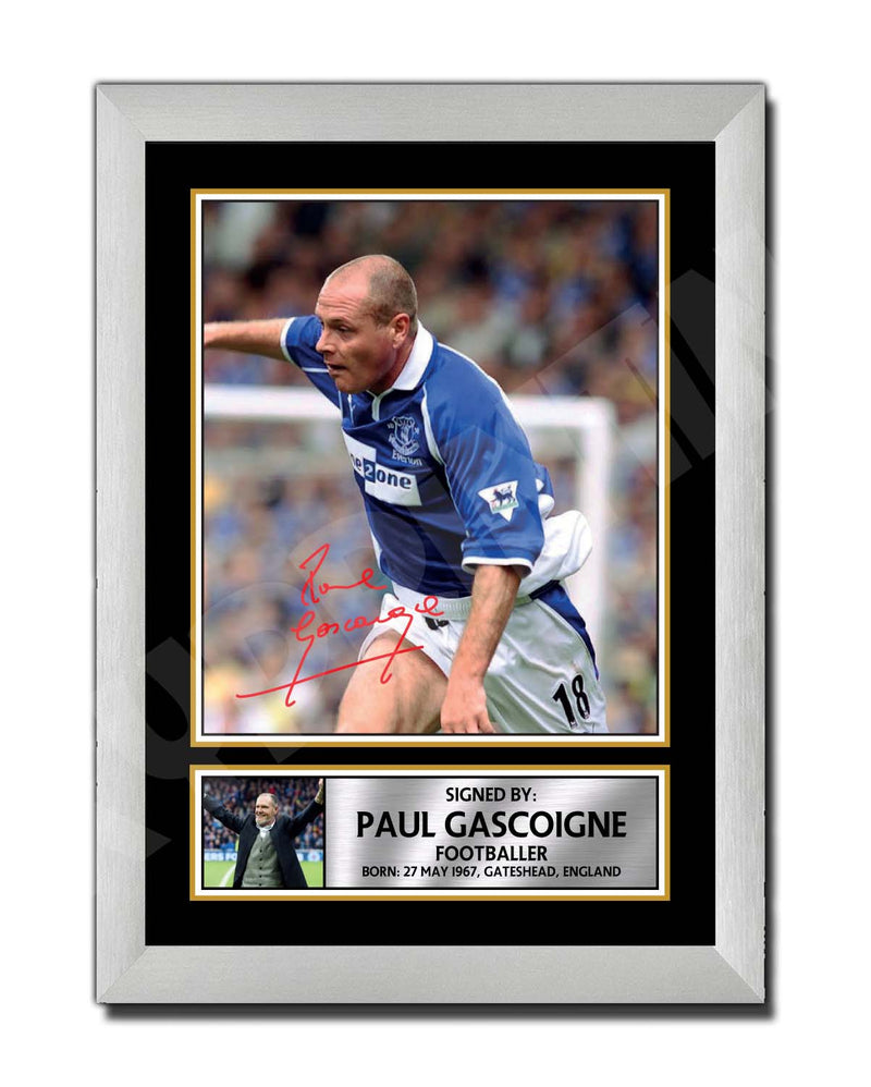 PAUL GASCOIGNE 2 Limited Edition Football Player Signed Print - Football