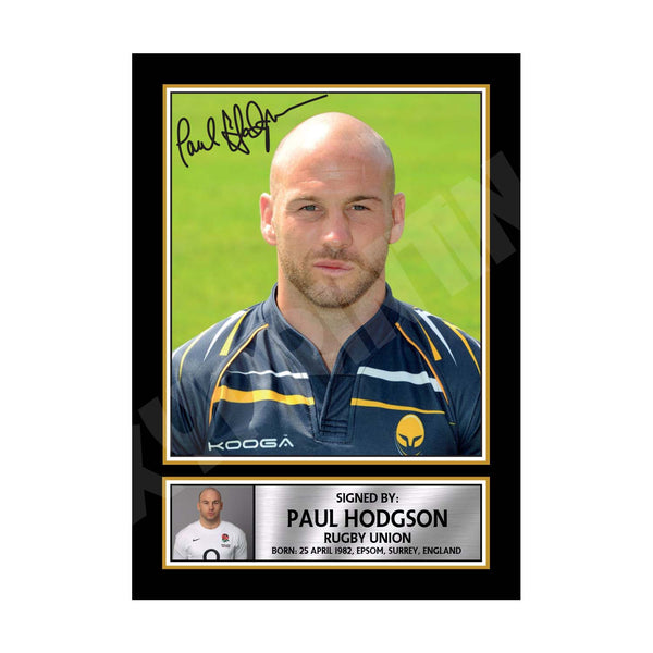 PAUL HODGSON 1 Rugby Player Printed Signature Print