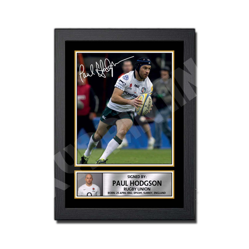 PAUL HODGSON 2 Limited Edition Rugby Player Signed Print - Rugby