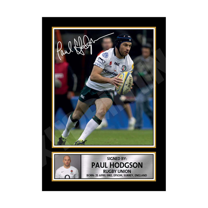 PAUL HODGSON 2 Limited Edition Rugby Player Signed Print - Rugby