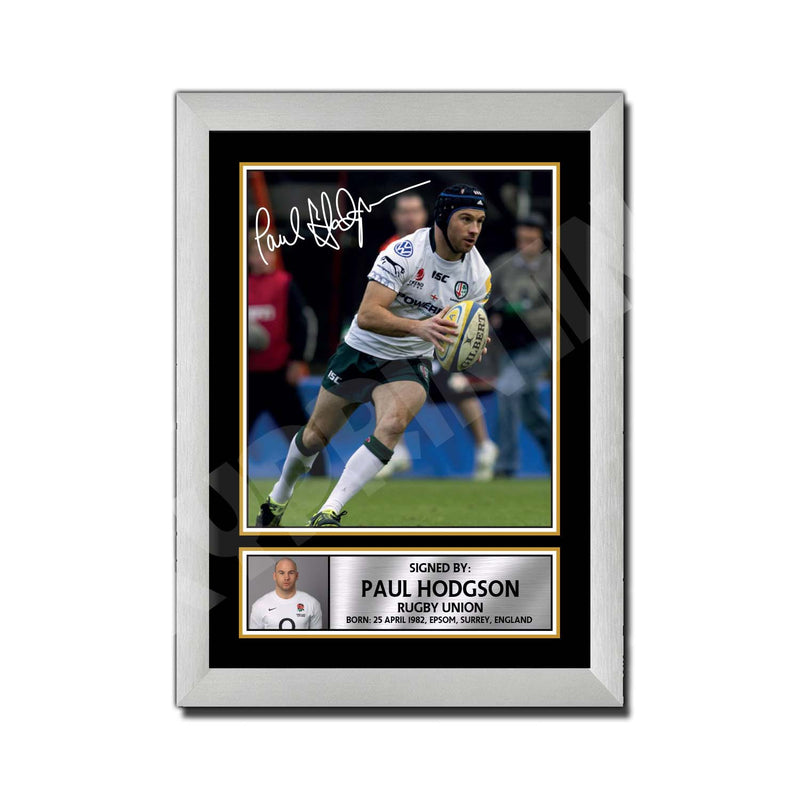 PAUL HODGSON 2 Limited Edition Rugby Player Signed Print - Rugby