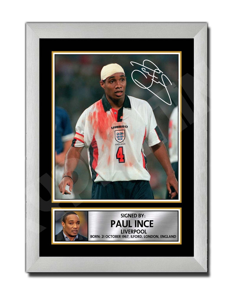 PAUL INCE 1 Limited Edition Football Player Signed Print - Football
