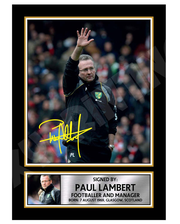 PAUL LAMBERT 2 Football Player Printed Signature Print