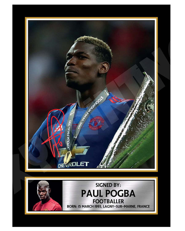 PAUL POGBA 2 Football Player Printed Signature Print