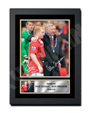 PAUL SCHOLES _ ALEX FERGUSON Limited Edition Football Player Signed Print - Football