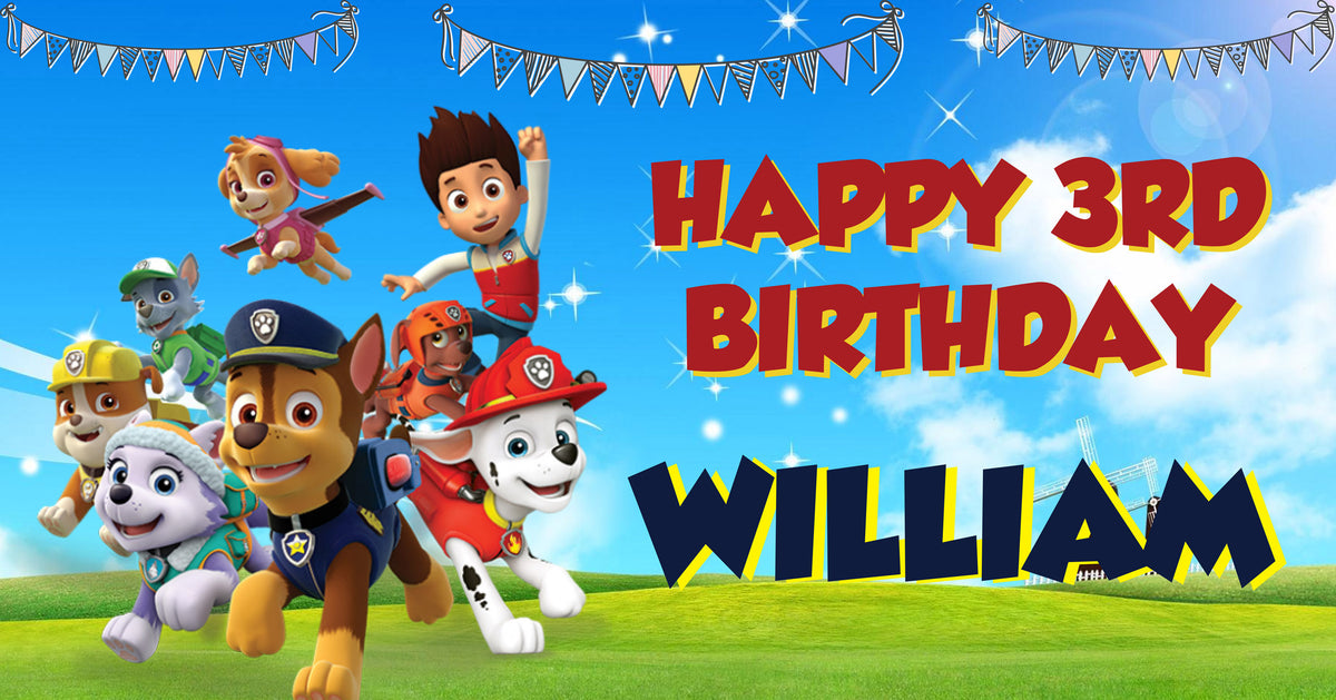 Paw Patrol Children's Birthday Banner Thick 1