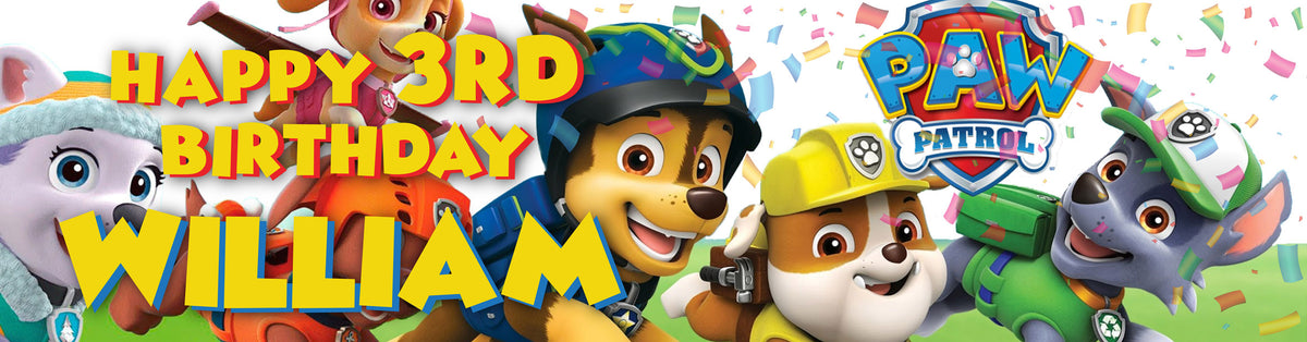 Paw Patrol Children's Birthday Banner Thin 1