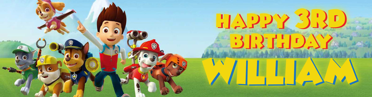 Paw Patrol Children's Birthday Banner Thin 2