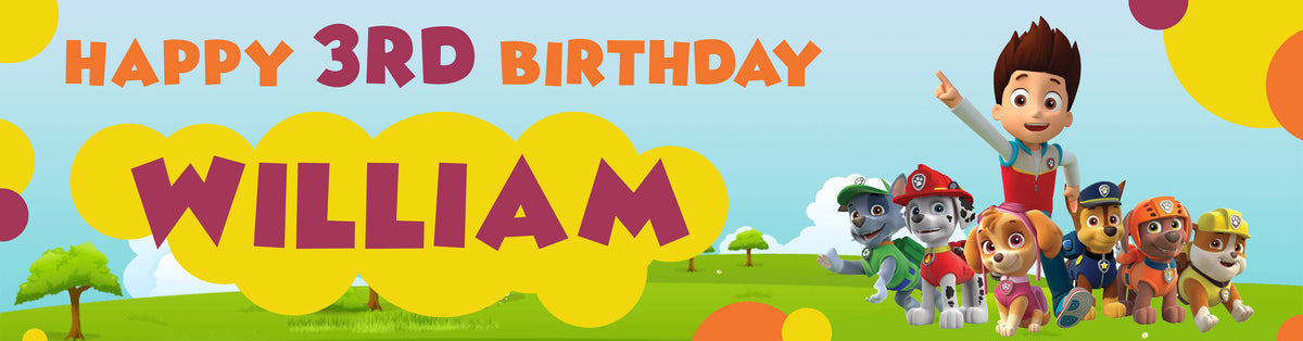 Paw Patrol Children's Birthday Banner Thin 4