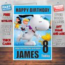 PEANUTS MOVIE SNOOPY BM THEME INSPIRED Style PERSONALISED Kids Adult FUNNY Birthday Card