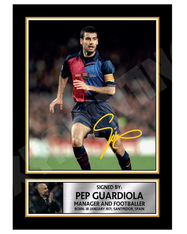 PEP GUARDIOLA Football Player Printed Signature Print