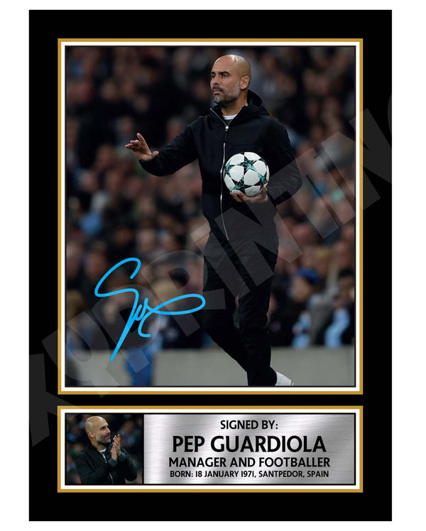 PEP GUARDIOLA 2 Football Player Printed Signature Print