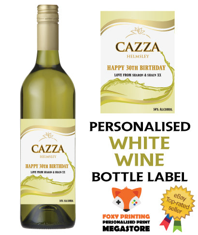 PERSONALISED White Wine Bottle Label  - custom name bottle lables – PERSONALISED White Wine Bottle Label - custom name bottle lables