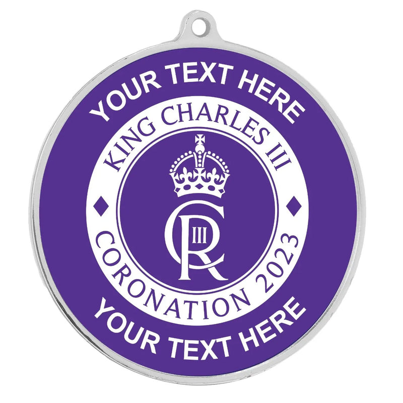 PERSONALISED CLASSIC CORONATION SCHOOL MEDAL 54MM SILVER