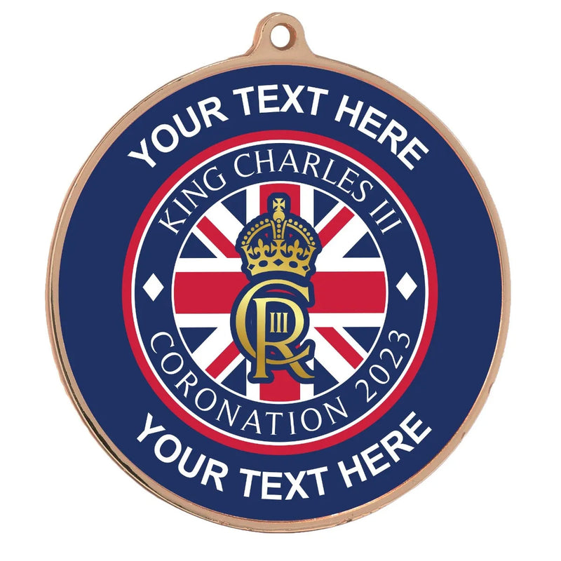 PERSONALISED CORONATION LOGO MEDAL 54MM BRONZE