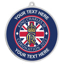 PERSONALISED CORONATION LOGO SCHOOL MEDAL 54MM SILVER