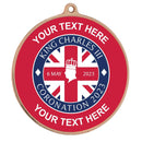 PERSONALISED CORONATION UNION JACK SCHOOL MEDAL 54MM BLACK