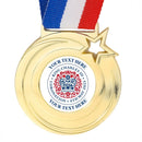 PERSONALISED GOLD STAR OFFICIAL KING CORONATION SCHOOL LOGO MEDAL 50MM