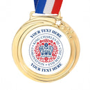 PERSONALISED GOLD STAR OFFICIAL KING CORONATION SCHOOL LOGO MEDAL 70MM
