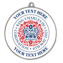 PERSONALISED KING CHARLES CORONATION MEDAL 54MM silver