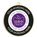 PERSONALISED QUEEN'S PLATINUM JUBILEE GOLD CLASSIC MEDAL 52MM (2")