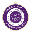 PERSONALISED QUEEN'S PLATINUM JUBILEE GOLD CLASSIC MEDAL 52MM (2")