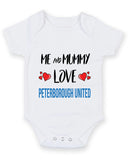Me and Mummy love PETERBOROUGH UNITED Personalised FOOTBALL TEAM Baby Grow