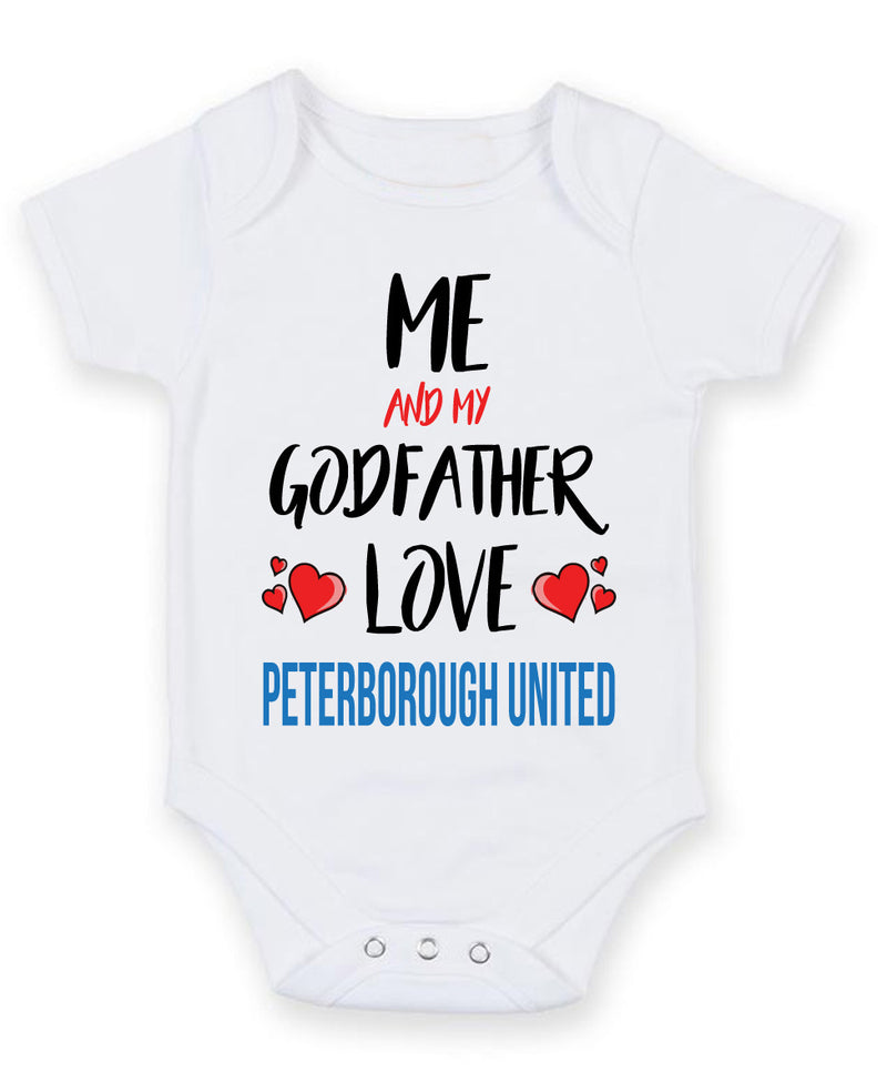 Me and My Godfather Love PETERBOROUGH UNITED Personalised FOOTBALL TEAM Baby Grow