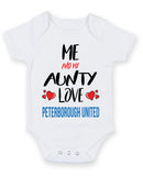 Me and My Aunty Love PETERBOROUGH UNITED Personalised FOOTBALL TEAM Baby Grow