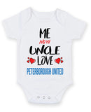 Me and My Uncle Love PETERBOROUGH UNITED Personalised FOOTBALL TEAM Baby Grow