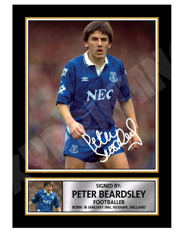 PETER BEARDSLEY Football Player Printed Signature Print